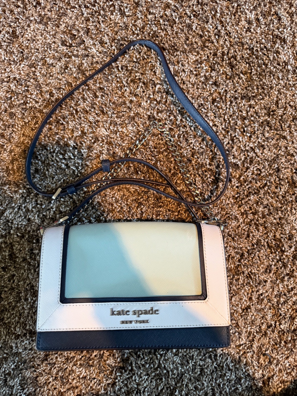 kate spade Two-Tone Blue Cream Crossbody Bag